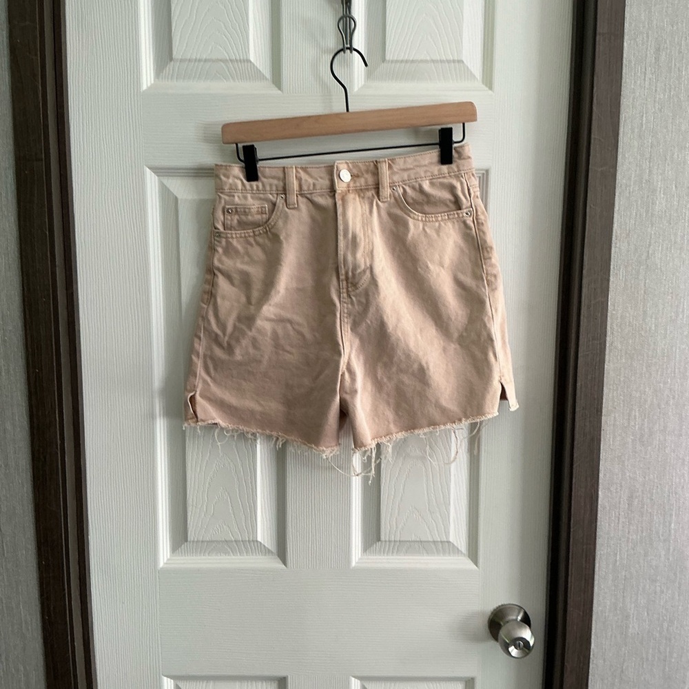 Denim&Co Tan Jean Shorts Mid-Thigh 4.5 Inseam Length Size 8
